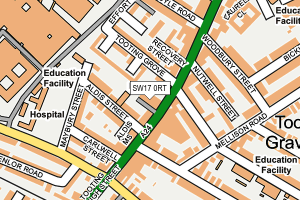 SW17 0RT map - OS OpenMap – Local (Ordnance Survey)