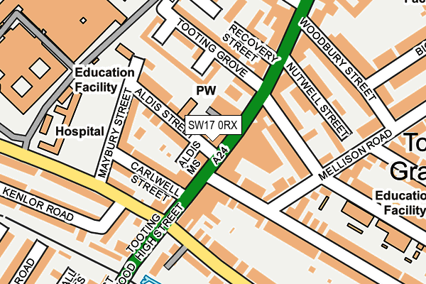 SW17 0RX map - OS OpenMap – Local (Ordnance Survey)