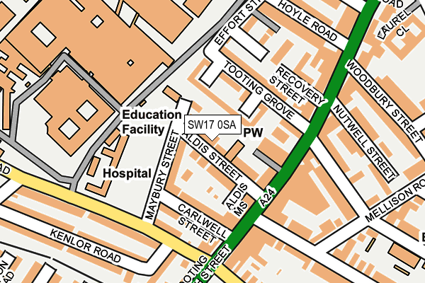 SW17 0SA map - OS OpenMap – Local (Ordnance Survey)