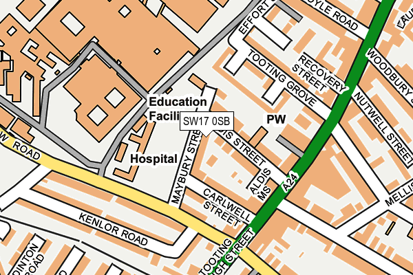 SW17 0SB map - OS OpenMap – Local (Ordnance Survey)