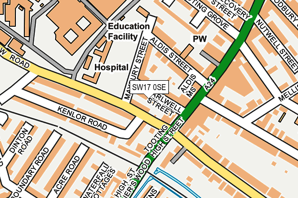 SW17 0SE map - OS OpenMap – Local (Ordnance Survey)
