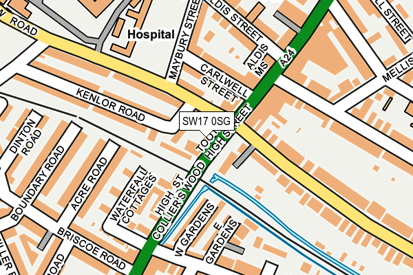 SW17 0SG map - OS OpenMap – Local (Ordnance Survey)