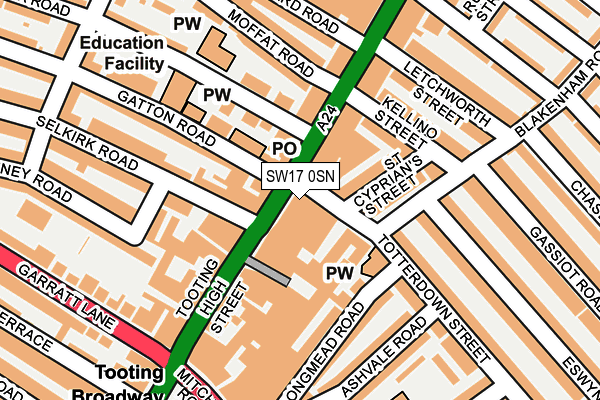 SW17 0SN map - OS OpenMap – Local (Ordnance Survey)