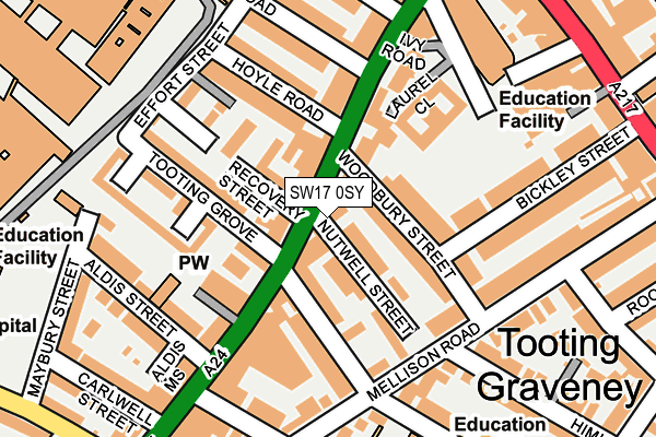 SW17 0SY map - OS OpenMap – Local (Ordnance Survey)