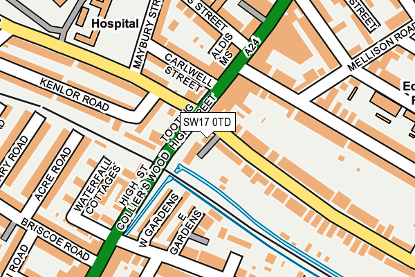 SW17 0TD map - OS OpenMap – Local (Ordnance Survey)