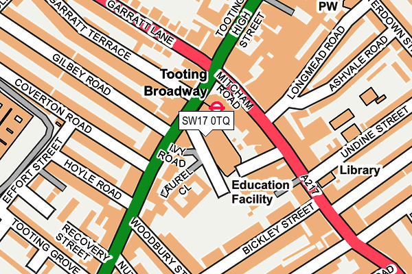 SW17 0TQ map - OS OpenMap – Local (Ordnance Survey)