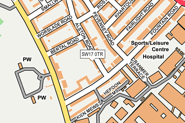 SW17 0TR map - OS OpenMap – Local (Ordnance Survey)