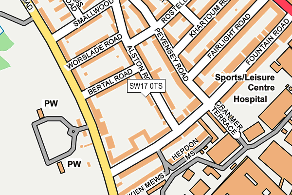 SW17 0TS map - OS OpenMap – Local (Ordnance Survey)