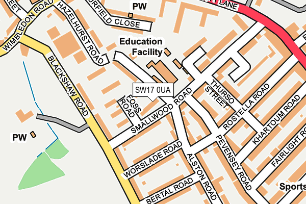 SW17 0UA map - OS OpenMap – Local (Ordnance Survey)