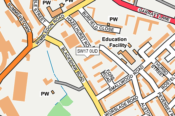 SW17 0UD map - OS OpenMap – Local (Ordnance Survey)