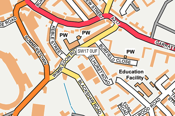 SW17 0UF map - OS OpenMap – Local (Ordnance Survey)