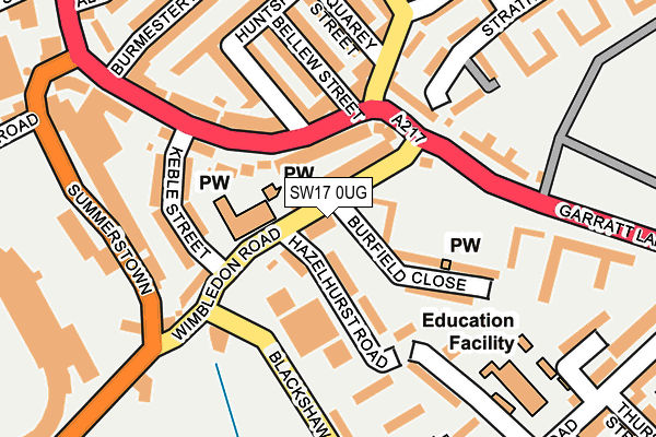 SW17 0UG map - OS OpenMap – Local (Ordnance Survey)