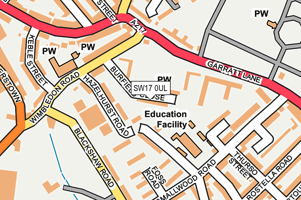 SW17 0UL map - OS OpenMap – Local (Ordnance Survey)