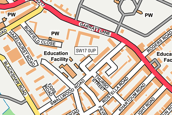 SW17 0UP map - OS OpenMap – Local (Ordnance Survey)