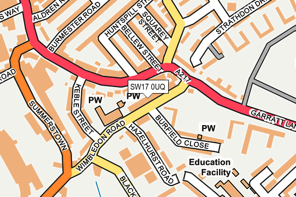 SW17 0UQ map - OS OpenMap – Local (Ordnance Survey)