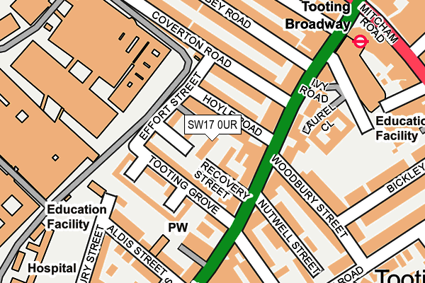 SW17 0UR map - OS OpenMap – Local (Ordnance Survey)