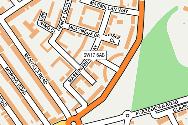 SW17 6AB map - OS OpenMap – Local (Ordnance Survey)