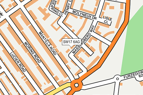 SW17 6AG map - OS OpenMap – Local (Ordnance Survey)