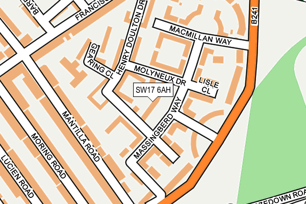 SW17 6AH map - OS OpenMap – Local (Ordnance Survey)