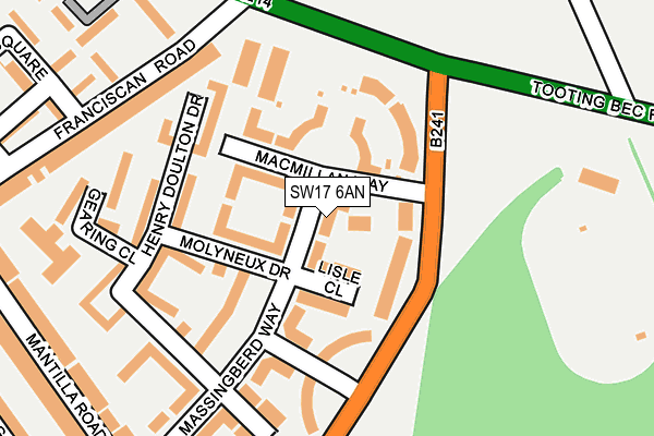 SW17 6AN map - OS OpenMap – Local (Ordnance Survey)