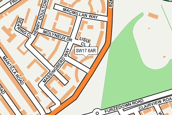 SW17 6AR map - OS OpenMap – Local (Ordnance Survey)