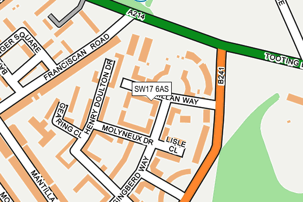SW17 6AS map - OS OpenMap – Local (Ordnance Survey)