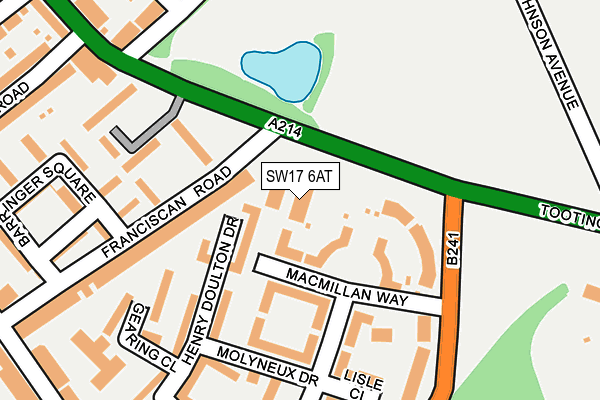 SW17 6AT map - OS OpenMap – Local (Ordnance Survey)