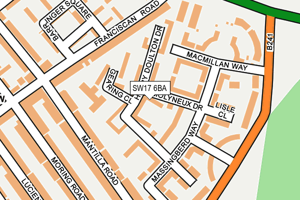 SW17 6BA map - OS OpenMap – Local (Ordnance Survey)