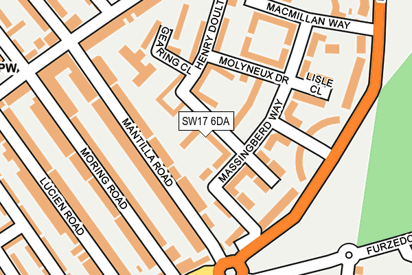 SW17 6DA map - OS OpenMap – Local (Ordnance Survey)