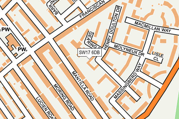 SW17 6DB map - OS OpenMap – Local (Ordnance Survey)