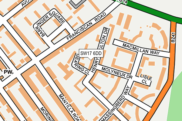 SW17 6DD map - OS OpenMap – Local (Ordnance Survey)