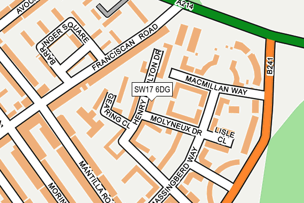 SW17 6DG map - OS OpenMap – Local (Ordnance Survey)