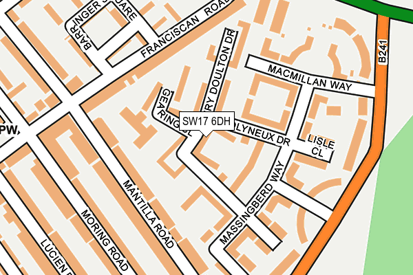 SW17 6DH map - OS OpenMap – Local (Ordnance Survey)