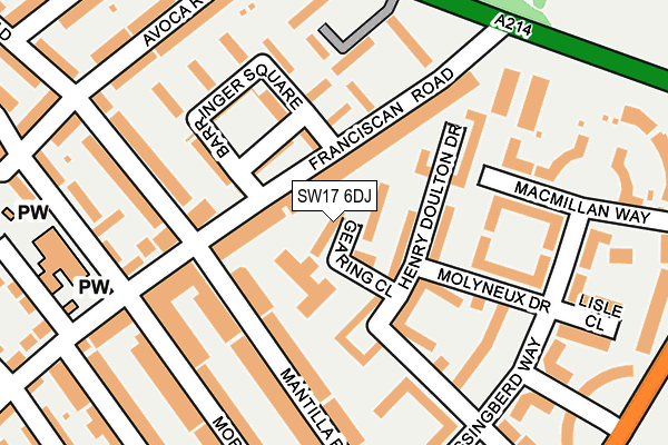 SW17 6DJ map - OS OpenMap – Local (Ordnance Survey)