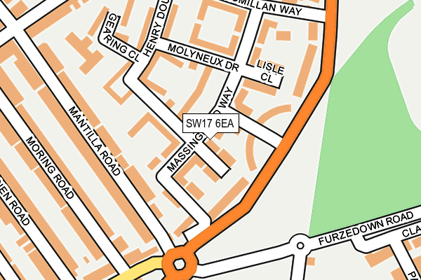 SW17 6EA map - OS OpenMap – Local (Ordnance Survey)