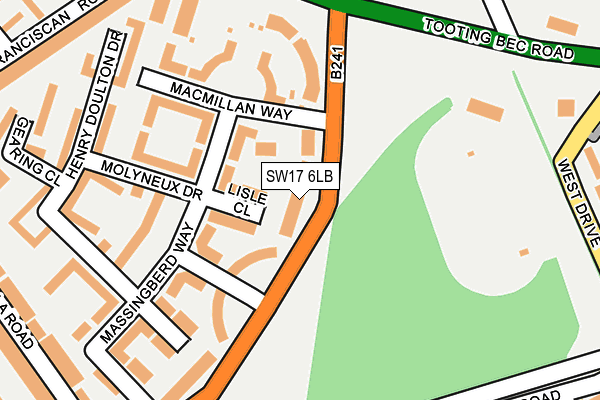 SW17 6LB map - OS OpenMap – Local (Ordnance Survey)