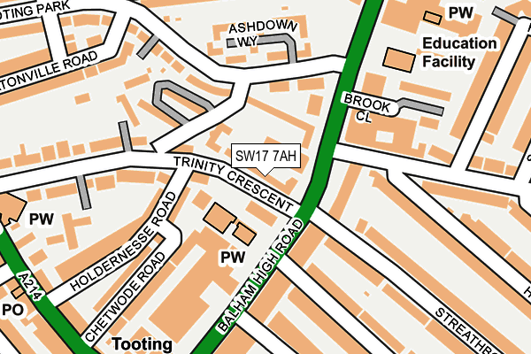 SW17 7AH map - OS OpenMap – Local (Ordnance Survey)