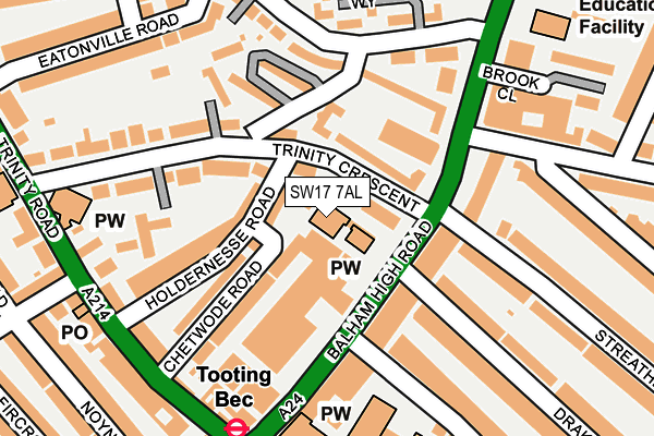 SW17 7AL map - OS OpenMap – Local (Ordnance Survey)