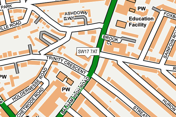 SW17 7AT map - OS OpenMap – Local (Ordnance Survey)