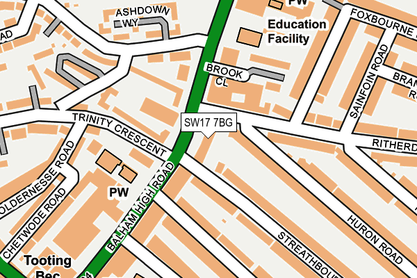 SW17 7BG map - OS OpenMap – Local (Ordnance Survey)