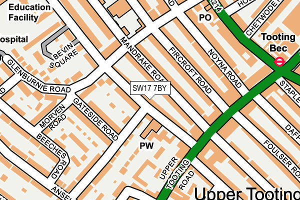 SW17 7BY map - OS OpenMap – Local (Ordnance Survey)