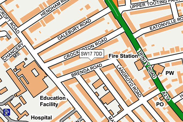 SW17 7DD map - OS OpenMap – Local (Ordnance Survey)