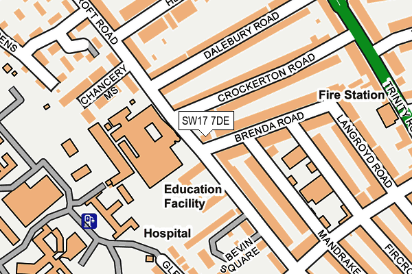 SW17 7DE map - OS OpenMap – Local (Ordnance Survey)