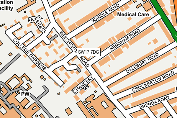 SW17 7DG map - OS OpenMap – Local (Ordnance Survey)