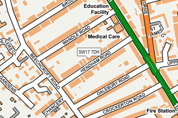 SW17 7DH map - OS OpenMap – Local (Ordnance Survey)