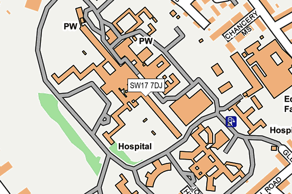 SW17 7DJ map - OS OpenMap – Local (Ordnance Survey)