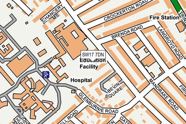 SW17 7DN map - OS OpenMap – Local (Ordnance Survey)