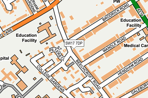 SW17 7DP map - OS OpenMap – Local (Ordnance Survey)