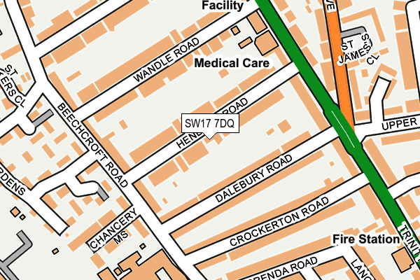 SW17 7DQ map - OS OpenMap – Local (Ordnance Survey)