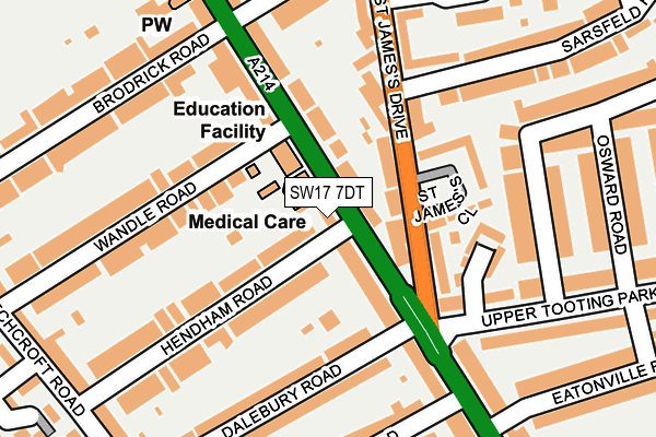 SW17 7DT map - OS OpenMap – Local (Ordnance Survey)